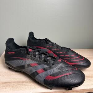 Adidas Predator FG Soccer Shoes Black Red Men’s Size 10 Firm Ground Football